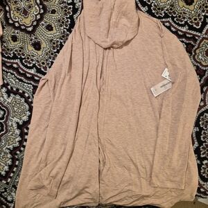 Calvin Klein Light Pink Open-Front Hoodie Cardigan